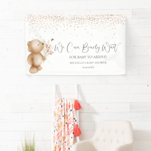 Banderoles L'ours et l'abeille | Nous Pouvons Attendre ! Baby (En situation)