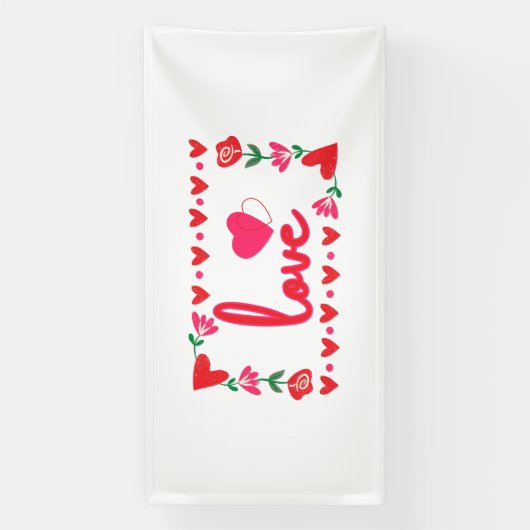 Banderoles Love Valentine's Day 4x8 Vinyl Banner (Verticale)
