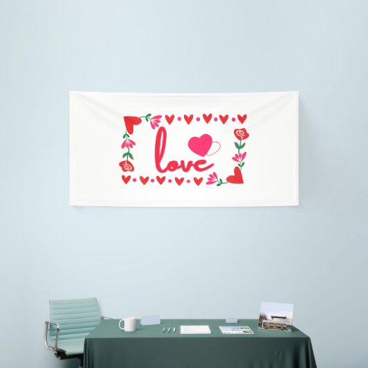 Banderoles Love Valentine's Day 4x8 Vinyl Banner (Salon professionnel)