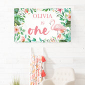 Banderoles Luau flamants (En situation)