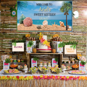 Banderoles Luau Sweet Sixteen Hawaïen