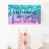 Banderoles Luau Turquoise rose doux 16 Anniversaire (En situation)