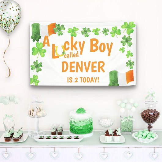 Banderoles Lucky Boy Irlandais Shamrock Anniversaire