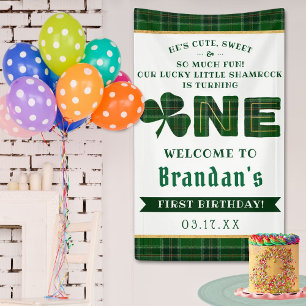 Banderoles Lucky Little Shamrock 1er anniversaire Bienvenue