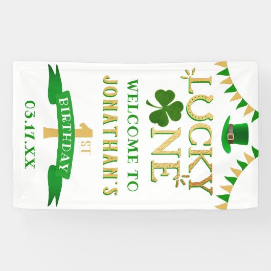 Banderoles Lucky One St. Patrick's Day 1er anniversaire Bienv (Horizontal)