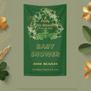 Banderoles Lucky Petit Shamrock Baby shower de feuille d'or v