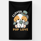 Banderoles Lucky Pup with Clover - St. Patrick's Day Cadeau (Vertical)