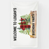 Banderoles Lumberjack 1er anniversaire fête d'accueil (Vertical)