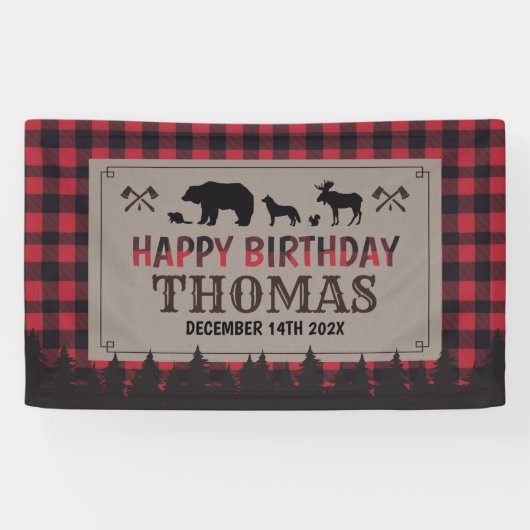 Banderoles Lumberjack birthday banner (Horizontal)
