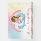 Banderoles Lumière Brown Sirène Unicorn Pool Anniversaire Bie (Verticale)