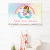 Banderoles Lumière Brown Sirène Unicorn Pool Anniversaire Bie (Insitu)