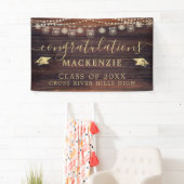 Banderoles Lumières en bois rustique Mason Jars Graduation (En situation)