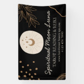Banderoles Lune beige noire et étoiles Reiki spirituel (Verticale)