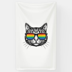 Banderoles Lunettes de soleil arc-en-ciel vintage Chat Fière