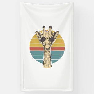 Banderoles Lunettes de soleil girafe vintage vecteur crépuscu