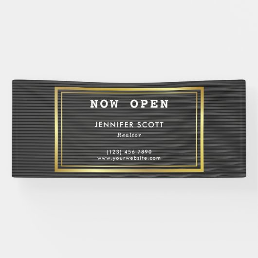 Banderoles Luxe minimaliste Black Gold Business (Horizontal)