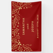 Banderoles Luxury Red & Antique-Gold Wedding (Vertical)