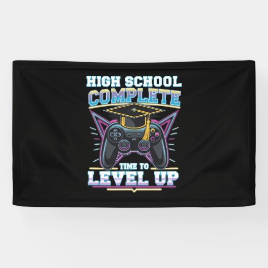 Banderoles Lycée Complet Gamer Gaming Graduation (Horizontal)
