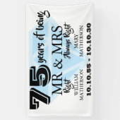 Banderoles M. Mme Right Fun Diamond 75e anniversaire du Maria (Vertical)