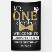 Banderoles M. ONEderful 1er anniversaire Bienvenue (Vertical)