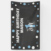 Banderoles M. Onederful Birthday Banner Boy Black Blue (Vertical)