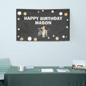 Banderoles M. Onederful Birthday Banner Boy Black Gold (Salon professionnel)