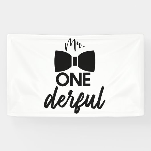 Banderoles M. ONEderful M. Wonderful Premier 1er anniversaire (Horizontal)