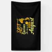 Banderoles Machine à sous Reine Août Anniversaire (Vertical)