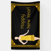 Banderoles Madame en or hurlant la bonne année 20s (Vertical)