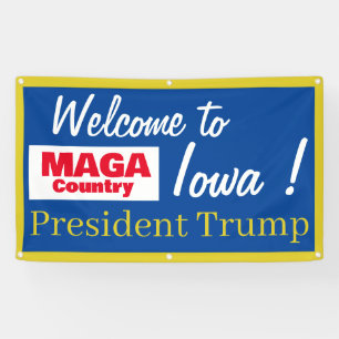 Banderoles MAGA Pays Bienvenue en Iowa Monsieur le Président 