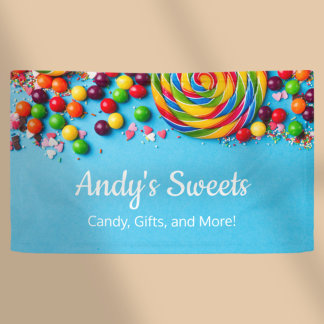 Banderoles Magasin de Bonbons Amusant et Coloré Entreprise de