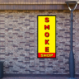 Banderoles Magasin de Fumée Rouge Jaune Noir Publicité