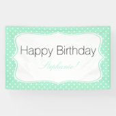 Banderoles Magic Mint et White Polka Dot Anniversaire (Horizontal)
