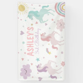 Banderoles Magic Pastel Unicorn Rainbow Birthday Party (Vertical)