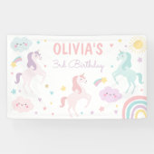 Banderoles Magic Pastel Unicorn Rainbow Birthday Party (Horizontal)