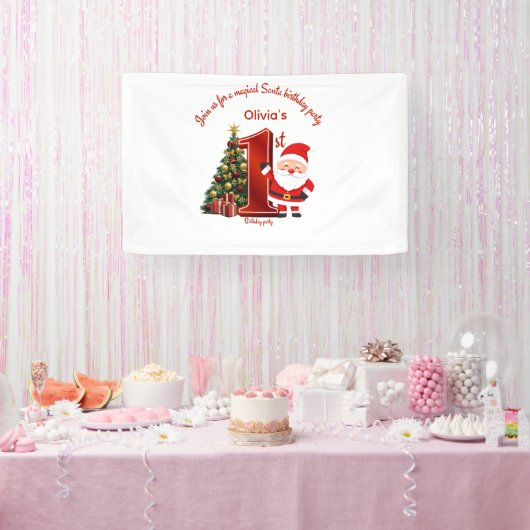 Banderoles Magical Santa Birthday Design for Kids (Fête)