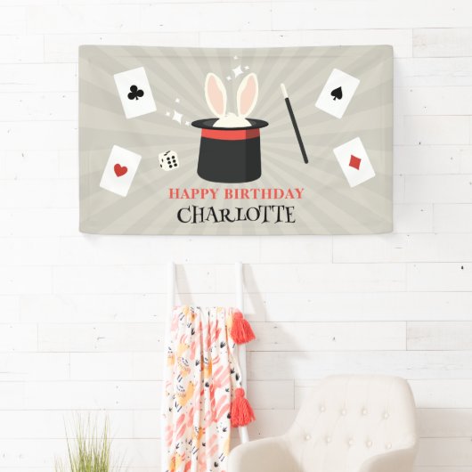 Banderoles Magicien Show Magicien Enfants Anniversaire Nom pe (En situation)