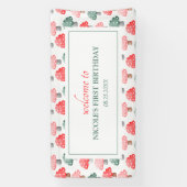 Banderoles Magie Whimsical mignon Champignons colorés Anniver (Verticale)