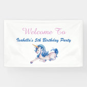 Banderoles Magique Unicorn Arc en ciel 5e fête d'anniversaire (Horizontal)