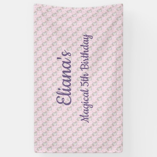 Banderoles Magique Unicorn Pastel Rainbow Anniversaire Party (Vertical)