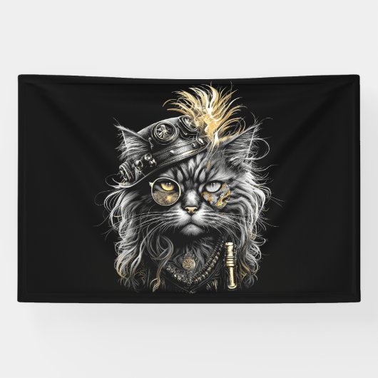Banderoles Magnifique chat steampunk  (Horizontal)