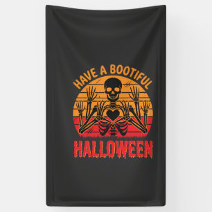 Banderoles Magnifique cœur de squelette d'Halloween Rétro Cou