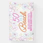 Banderoles Main branchée tiré 50e anniversaire de plage (Verticale)