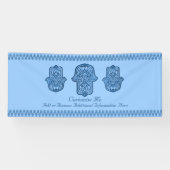 Banderoles Main de henné de Hamsa (bleu) (Horizontal)