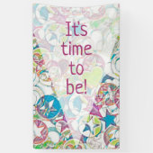 Banderoles Main Tirée Par EDDArt - Étoiles Et Coeurs 1 (Vertical)