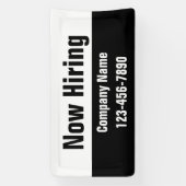 Banderoles Maintenant Embaucher Black White Nom de la société (Verticale)