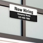 Banderoles Maintenant Embaucher Black White Nom de la société (Bâtiment extérieur)