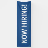 Banderoles Maintenant embaucher simple bleu blanc bandeau (Vertical)
