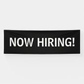 Banderoles Maintenant embaucher simple noir blanc bandeau (Horizontal)