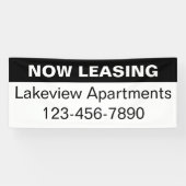 Banderoles Maintenant Location Appartement Noir & Blanc Nom d (Horizontal)